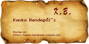 Kanka Bendegúz névjegykártya
